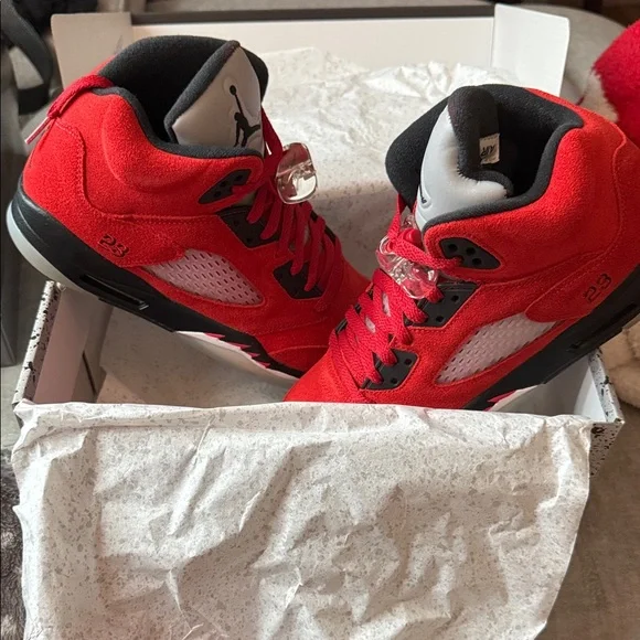 Jordan Kids Sneakers in Bold Red and Black - Picture 6 of 8